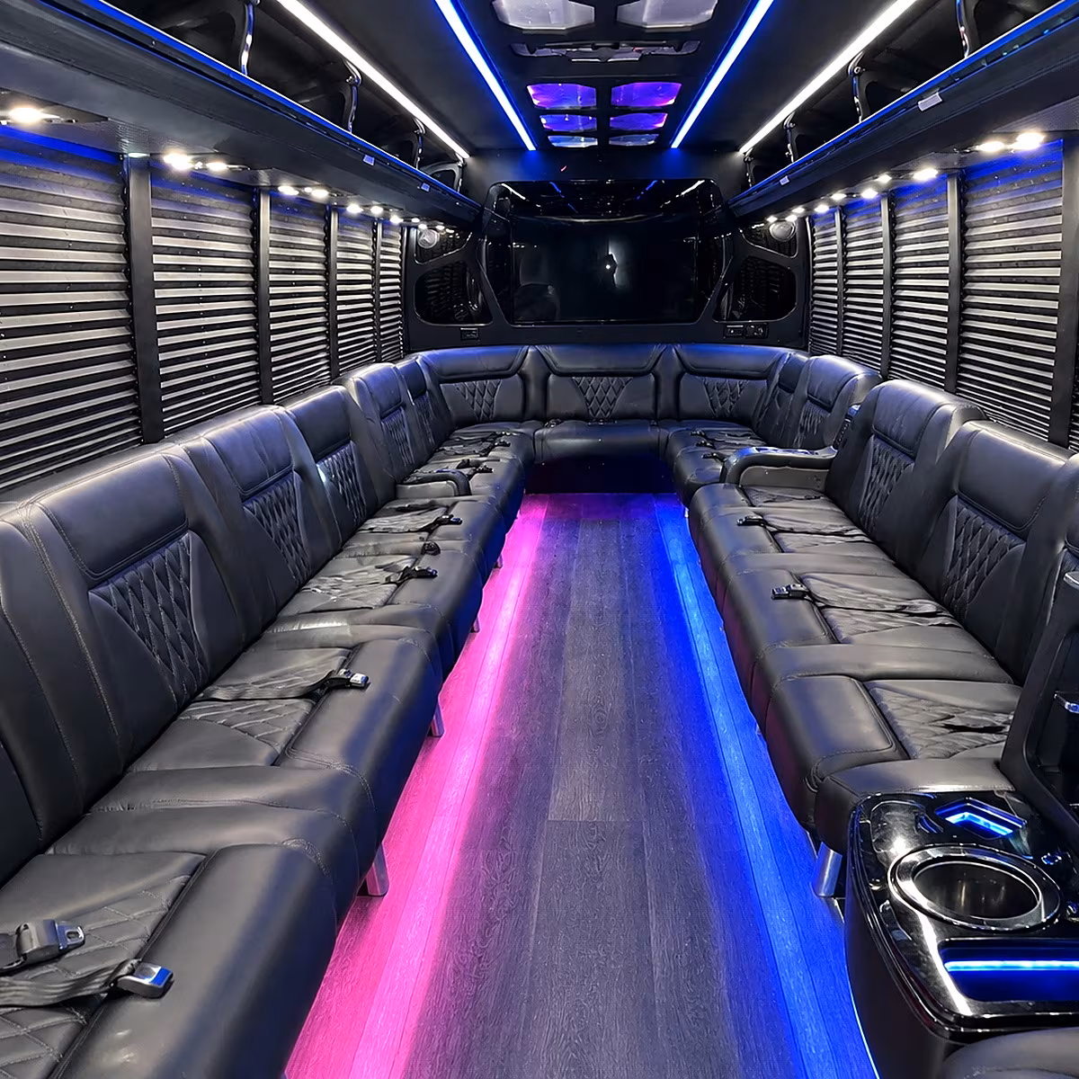 Columbus Private Event Transportation party bus interior