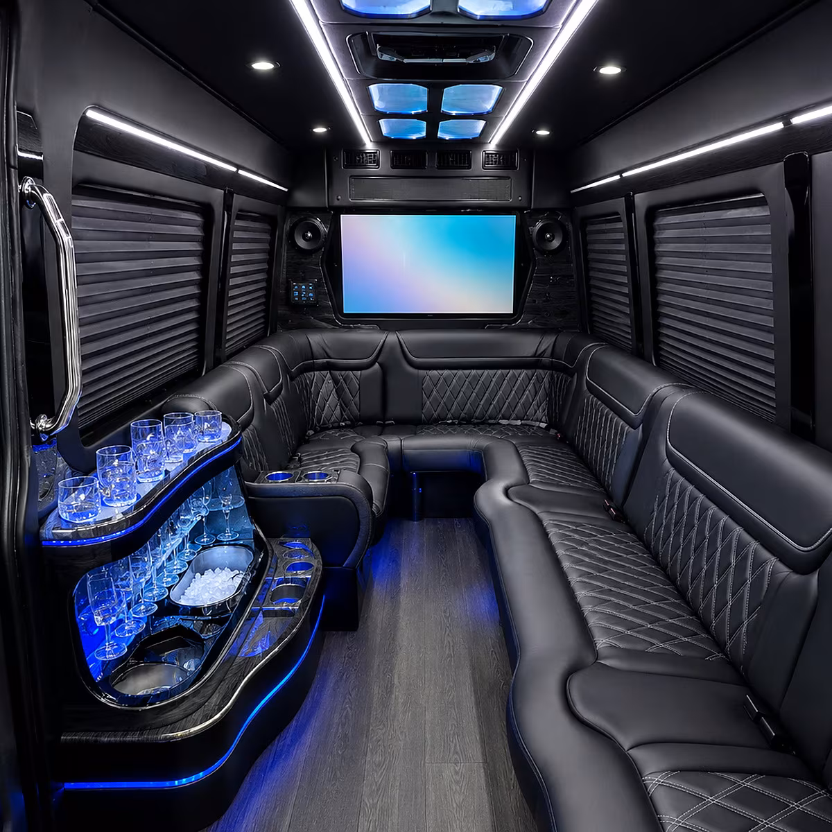 Columbus Prom & Homecoming Transportation party bus interior