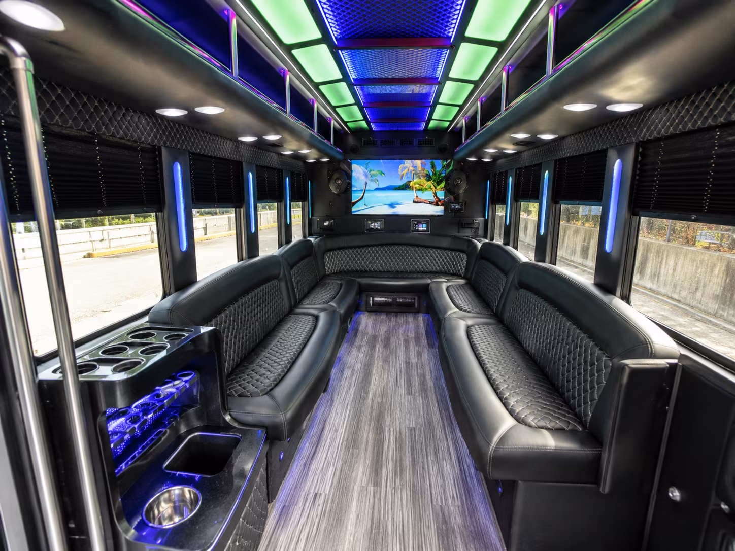 Columbus Prom & Homecoming Transportation party bus exterior