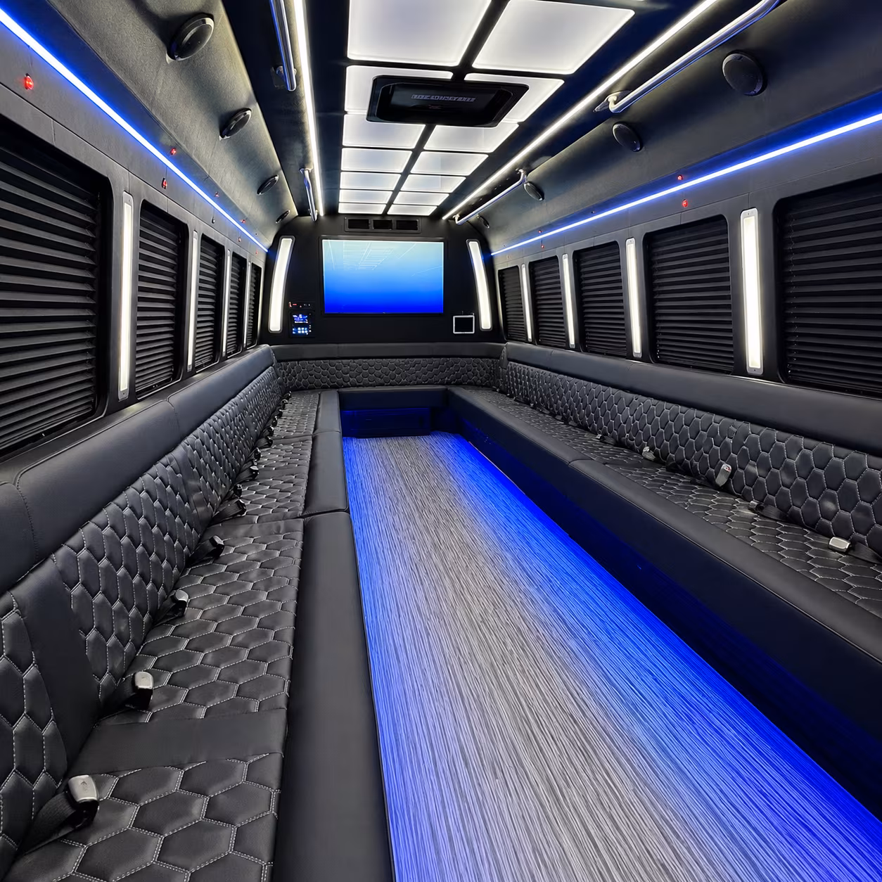 Columbus Wedding Transportation party bus interior