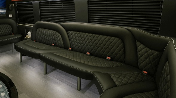 Interior of Charter Bus Company Augusta's 15 Passenger Party Bus in Augusta