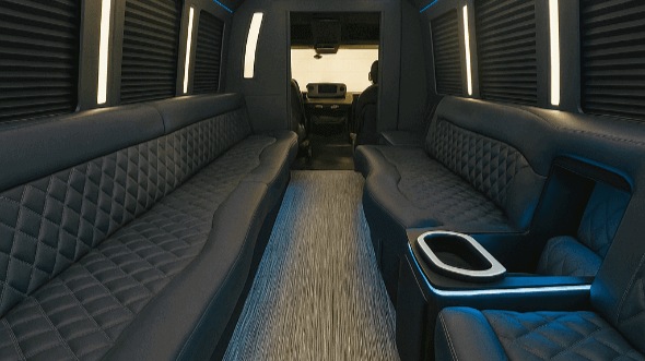 Interior of Charter Bus Company Jackson's 20 Passenger Party Bus in Jackson