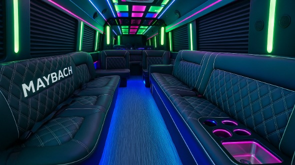 Interior of Columbus Party Bus Company's 25 Passenger Party Bus in Columbus