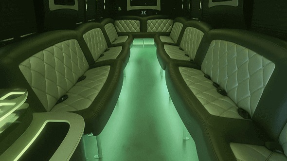 Interior of Charter Bus Company Huntsville's 25 Passenger Party Bus in Huntsville