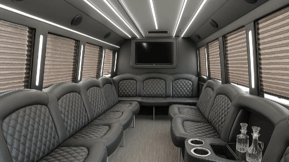 Interior of Charter Bus Company Chattanooga's 28 Passenger Party Bus in Chattanooga