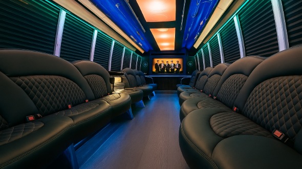 Interior of Columbus Party Bus Company's 28 Passenger Party Bus in Columbus