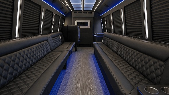 Interior of Charter Bus Company Tallahassee's 28 Passenger Party Bus in Tallahassee