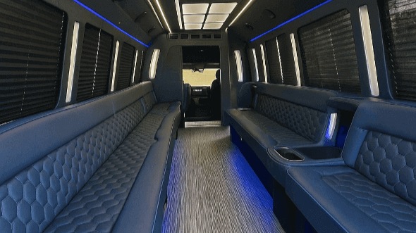 Interior of Charter Bus Company Jackson's 30 Passenger Party Bus in Jackson