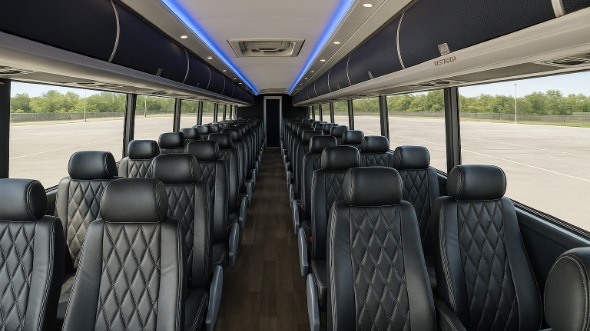 Interior of Charter Bus Company Columbus's 44 Passenger Charter Bus in Columbus
