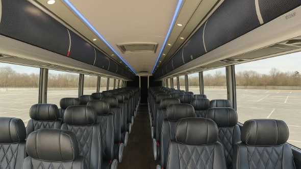 Interior of Charter Bus Company Columbus's 47 Passenger Charter Bus in Columbus