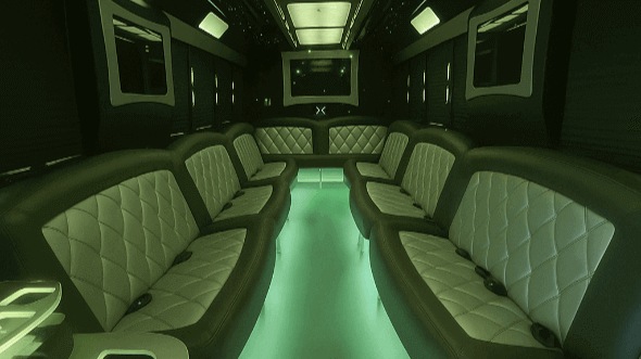 Interior of Charter Bus Company Macon's 50 Passenger Party Bus in Macon