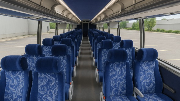 Interior of Charter Bus Company Columbus's 51 Passenger Charter Bus in Columbus